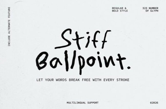 Stiff Ballpoint Font