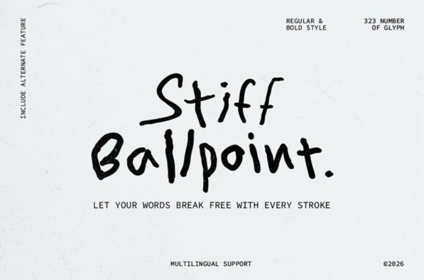 Stiff Ballpoint Font