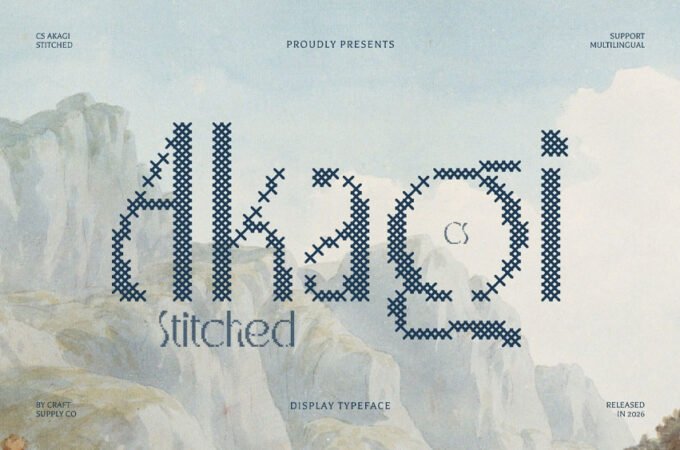 CS Akagi Stitched Font
