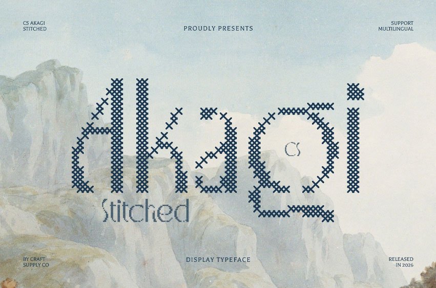 CS Akagi Stitched Font