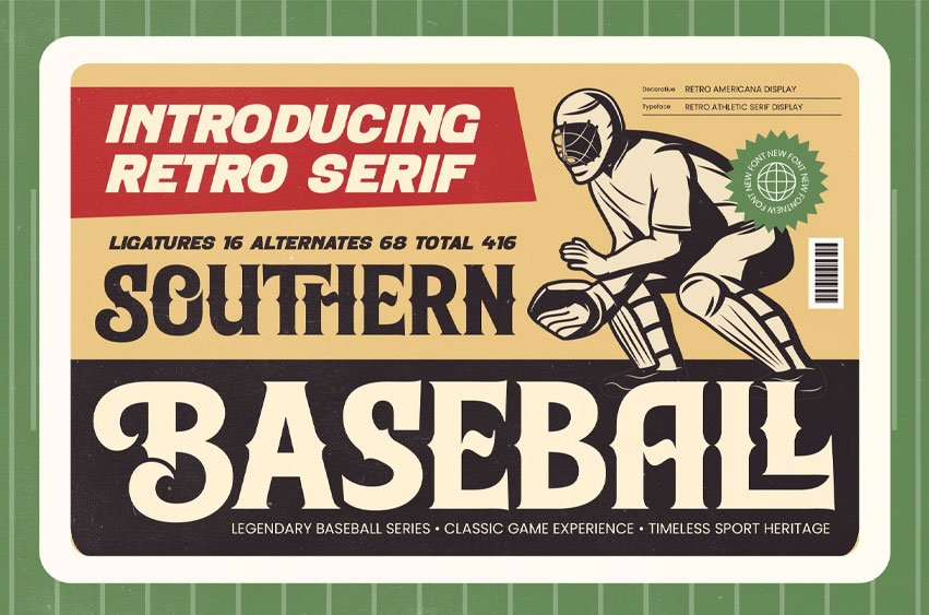 Southern Baseball Font