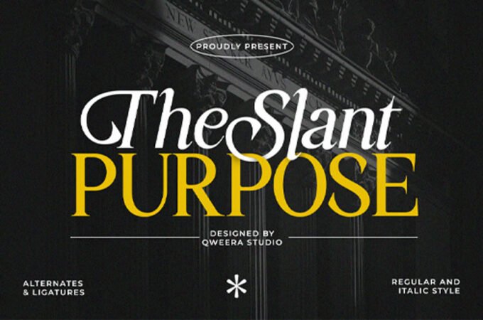 The Slant Purpose Font