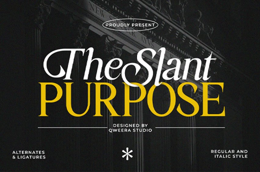 The Slant Purpose Font