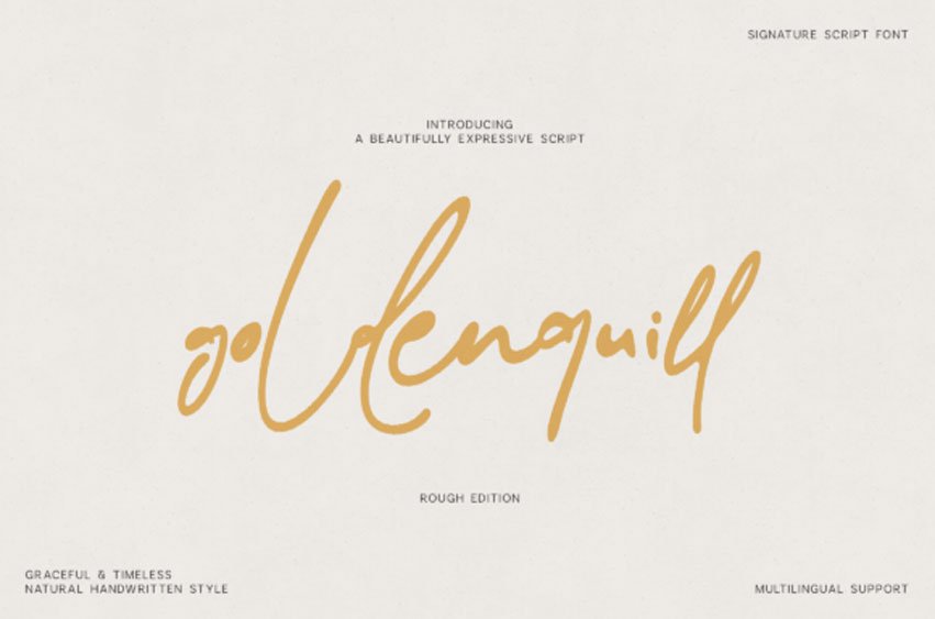 Goldenquil Rough Font