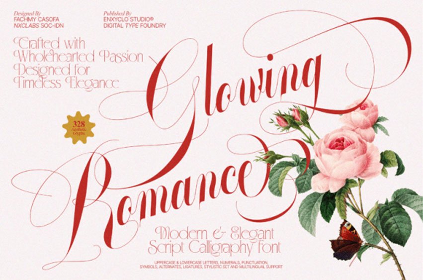 Glowing Romance Font